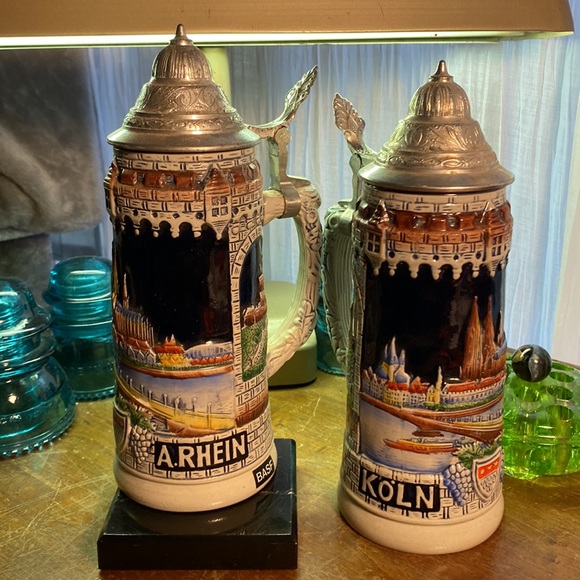 Vintage King Western Germany Beer Stein-w-Petwer Lid! - Picture 9 of 11